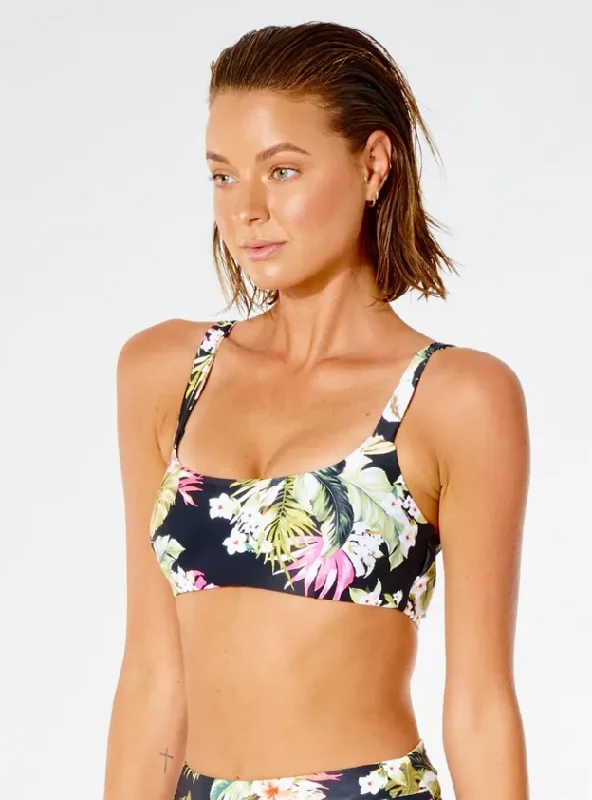 On The Coast Mirage Bikini Top - Black Color-block bikini, Bold, Trendy, Sexy