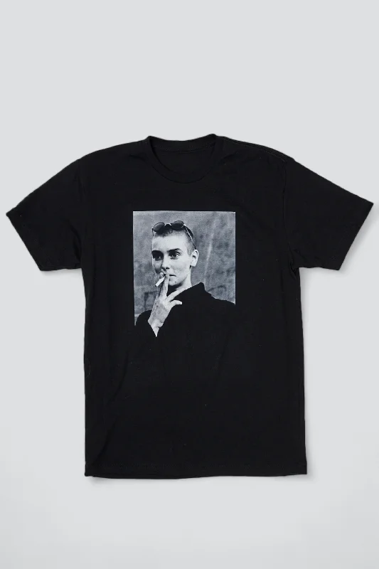 Black Sinead T-Shirt-- Satin Fabric Silk Fabric Chiffon Fabric