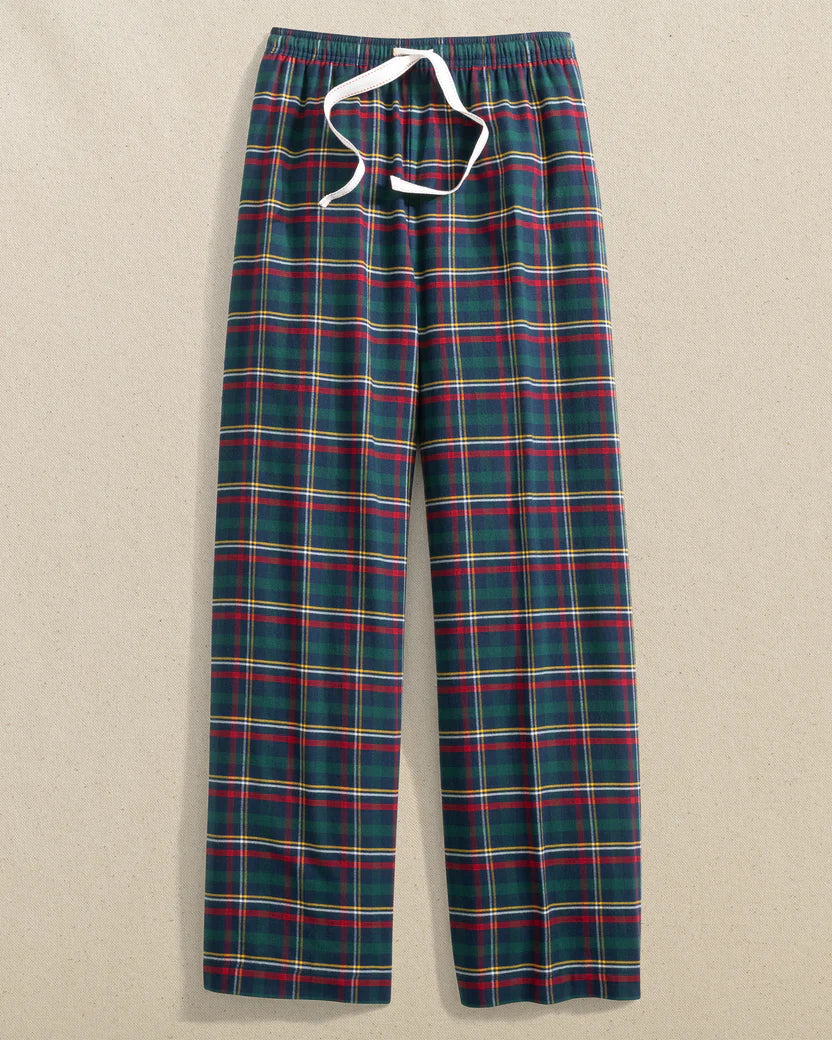 Southern Tide Women's Partridgeberry Plaid Lounge Pant - Dress Blue Chic Capri Pants