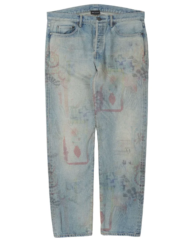 The Daze Scribble Jeans Fashionable Straight Cut Jeans