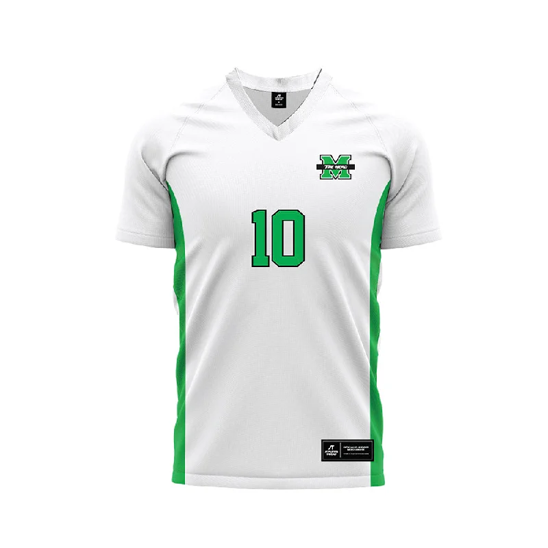 Marshall - NCAA Women's Soccer : Ava Hall - White Soccer Jersey Mint Green Jersey Tee