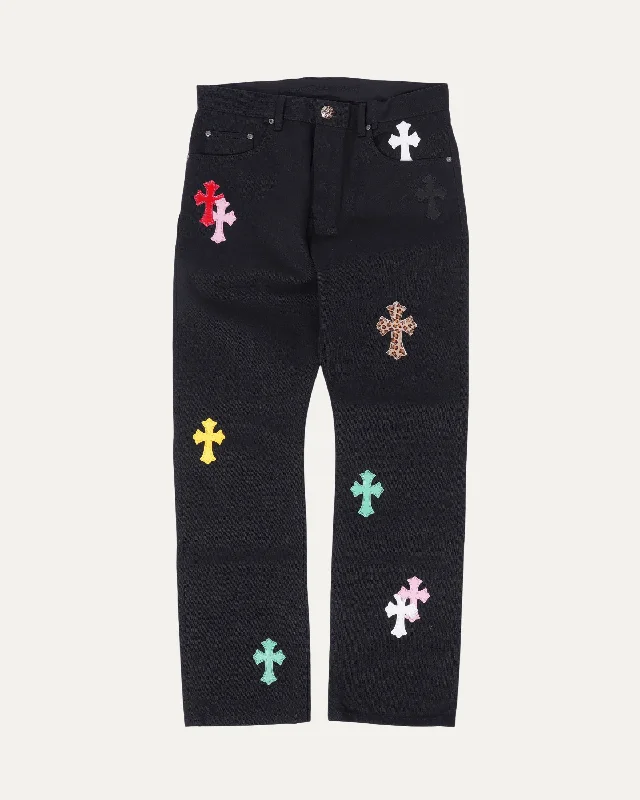 Cross Patch Raw Denim Jeans Stylish Cargo Style Jeans