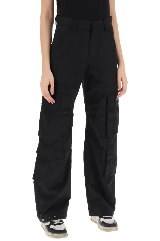 Golden Goose Lizzy Ripstop Cargo Pants Trendy Printed Leggings