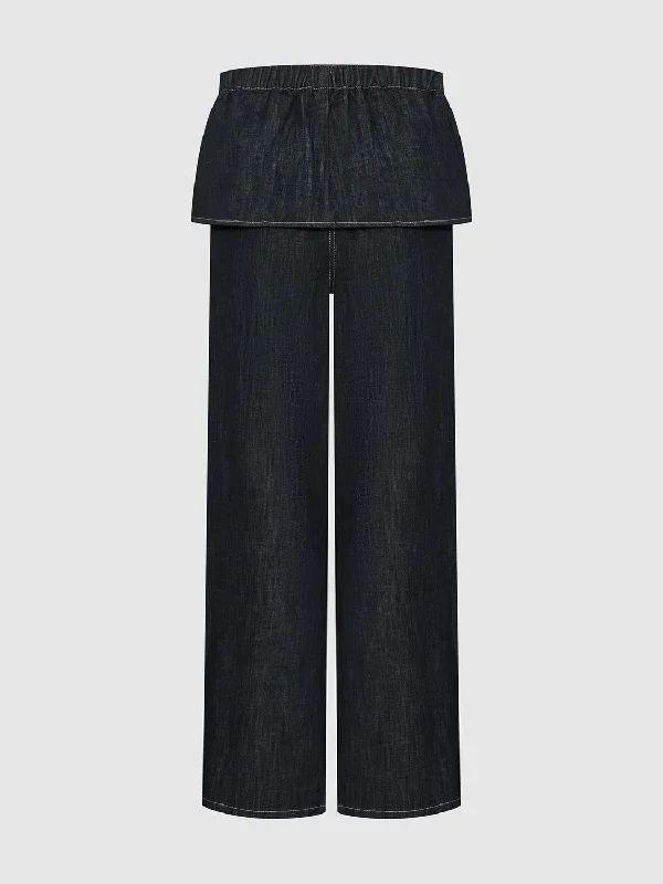 Elastic 2 In 1 Denim Jeans Comfortable Ankle Jeans