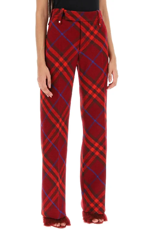 Burberry Check Wool Pants Comfortable Denim Trousers