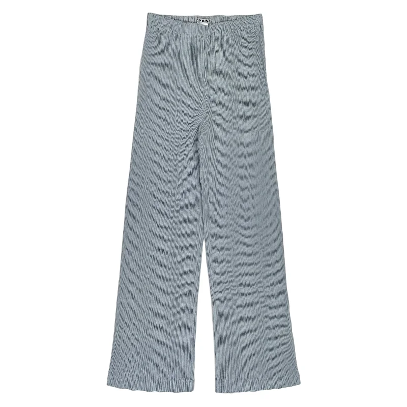 ISSEY MIYAKE LIGHT GREY PLEATED PANTS Wide-Legged Palazzos