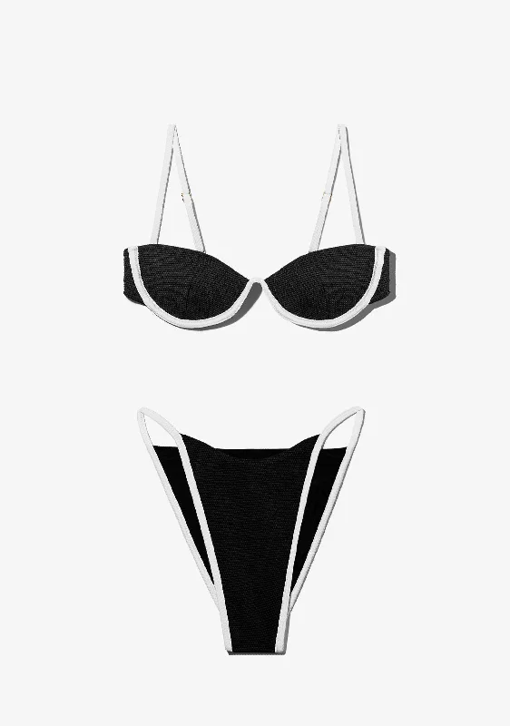 Wake Top + Aruba Bottom Bikini Black Cutout swimsuit, Sexy, Trendy, Fashionable