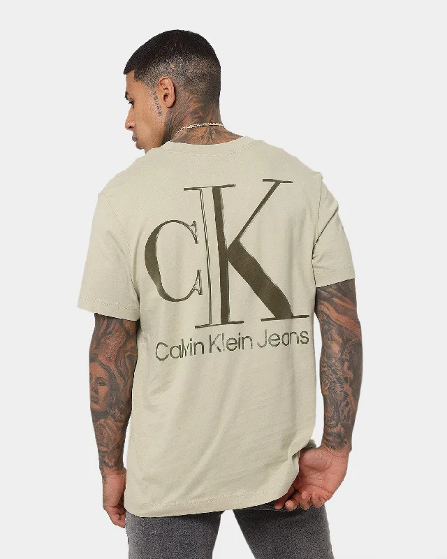 Calvin Klein High Shine Institutional T-Shirt Wheat Fields-- Striped Floral Plaid