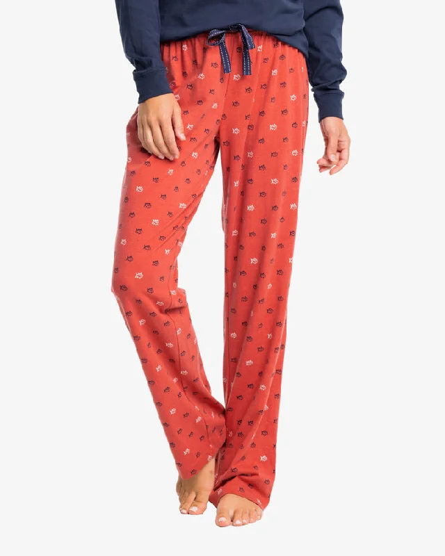 Southern Tide Women's Skipjack Printed Lounge Pant - Mineral Red Trendy Printed Pants