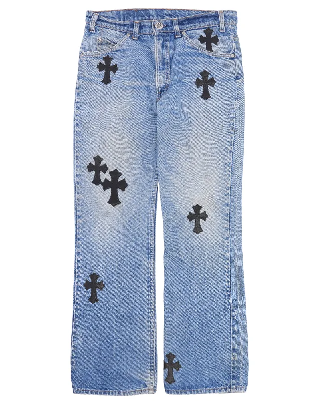 Levi's 517 Cross Patch Jeans Classic Blue Denim Jeans