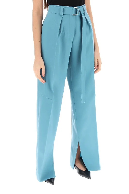 Jil Sander Wide Leg Pants In Light Wool Relaxed Lounge Trousers