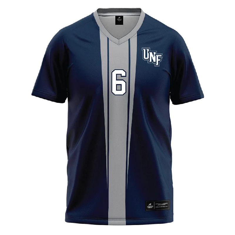 UNF - NCAA Women's Soccer : Allyna Thurston - Blue Baseball Jersey Branded Jersey Tee UNF - NCAA Women's Soccer : Allyna Thurston - Blue Baseball Jersey Branded Jersey Tee