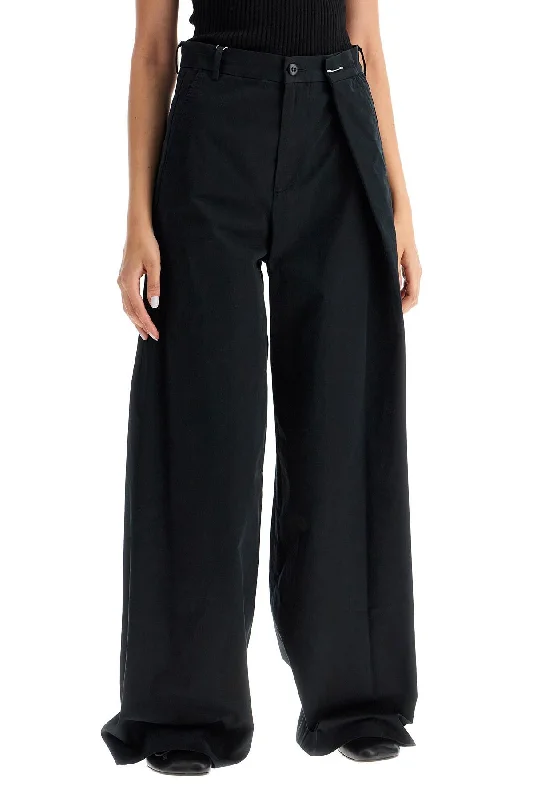 Mm6 Maison Margiela Wide-Legged Pants With Pleats Elegant Wool Trousers
