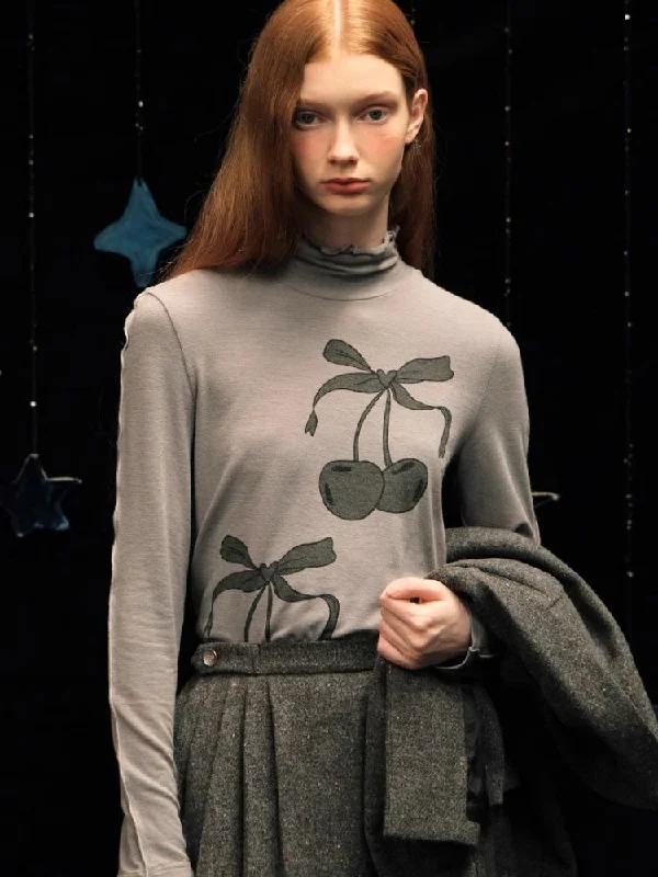 High Neck Containing Wool Bottom Shirt【s0000005955】-- Faux Fur Fabric Real Fur Fabric Shearling Fabric