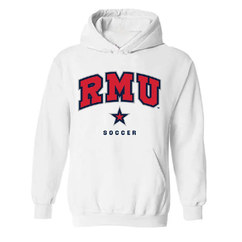 Robert Morris - NCAA Women's Soccer : Ava Trethewey - Classic Shersey Hooded Sweatshirt Hoodie with Exposed Zipper Edgy Industrial