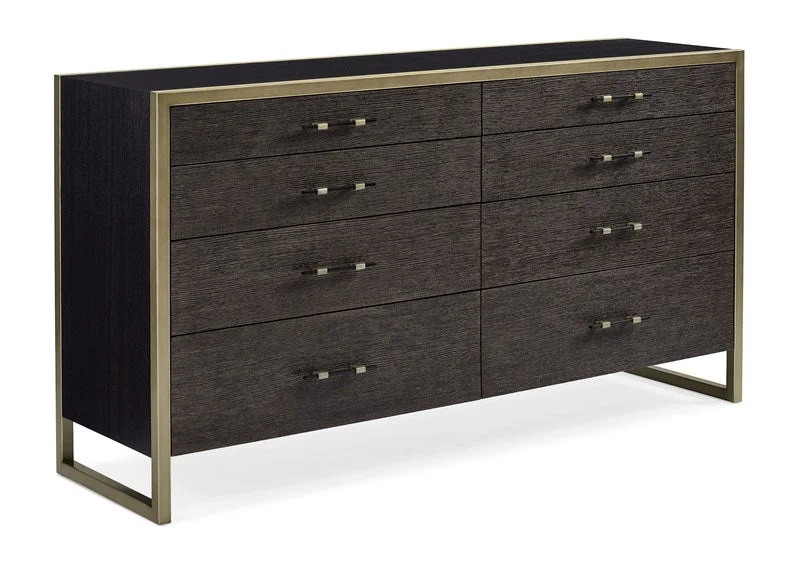 Remix Double Dresser - Black Stained Ash, Cerused Oak, Bronze Gold Metal Tunics Luxurious premium Remix Double Dresser - Black Stained Ash, Cerused Oak, Bronze Gold Metal Tunics Luxurious premium