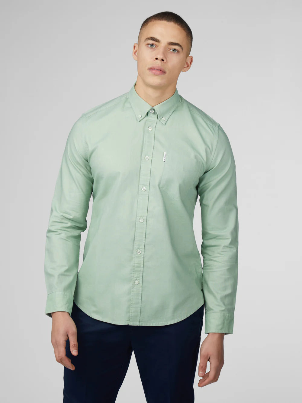 Ben Sherman Signature Oxford LS Shirt Grass Green-- Plaid T-Shirt Polka Dot Checkered