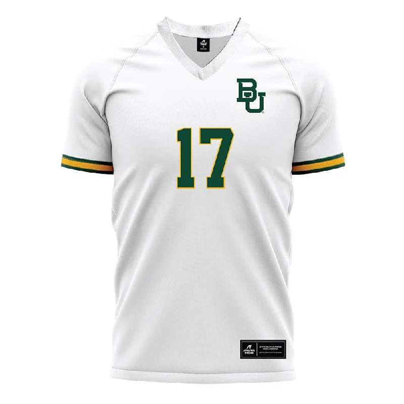 Baylor - NCAA Women's Soccer : Ashley Merrill - White Soccer Jersey Festive Jersey Tee Baylor - NCAA Women's Soccer : Ashley Merrill - White Soccer Jersey Festive Jersey Tee