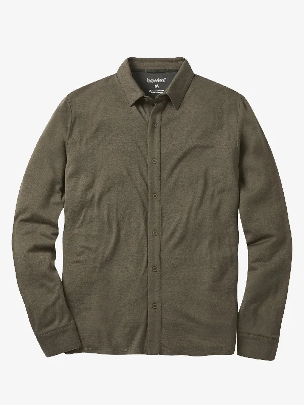 Men's Sirino Merino Shirt-- Hooded Caped Shawl Collar