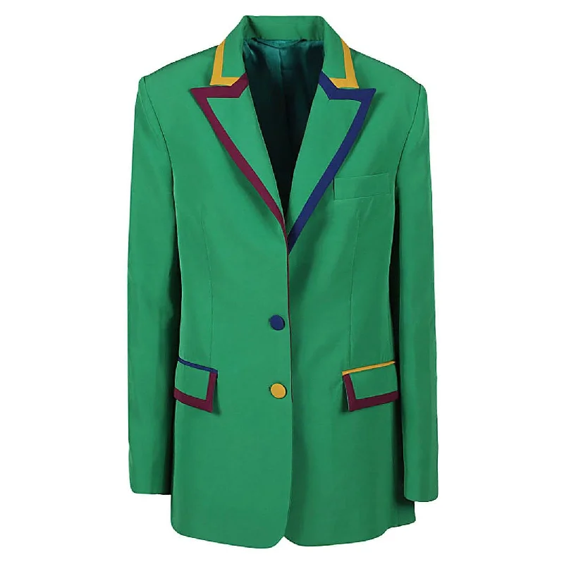 ALESSANDRO ENRIQUEZ Jackets Green Lace Jacket Ribbed Jacket Sequined Jacket