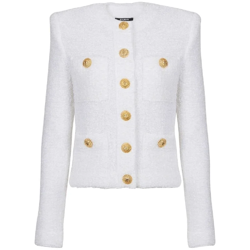 Balmain Jackets White Plaid Jacket Tartan Jacket Houndstooth Jacket
