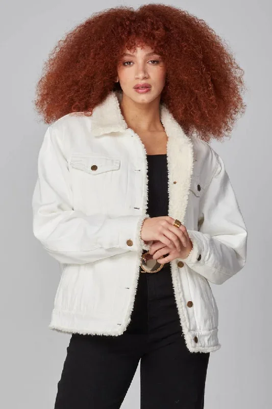 River Sherpa Trucker Jacket Cotton Fabric Linen Fabric Terry Fabric