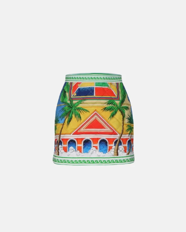 Casablanca Women Triomphe D'Orange Quilted Skirt denim skirt trendy