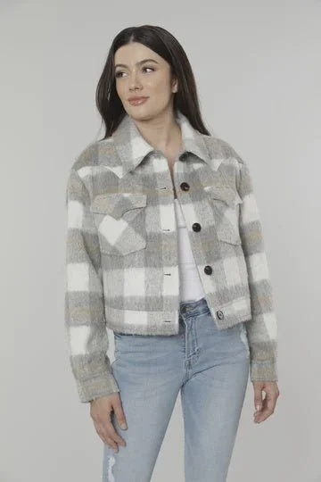 Brushed Flannel Plaid Short Jacket Rayon Fabric Velvet Fabric Corduroy Fabric